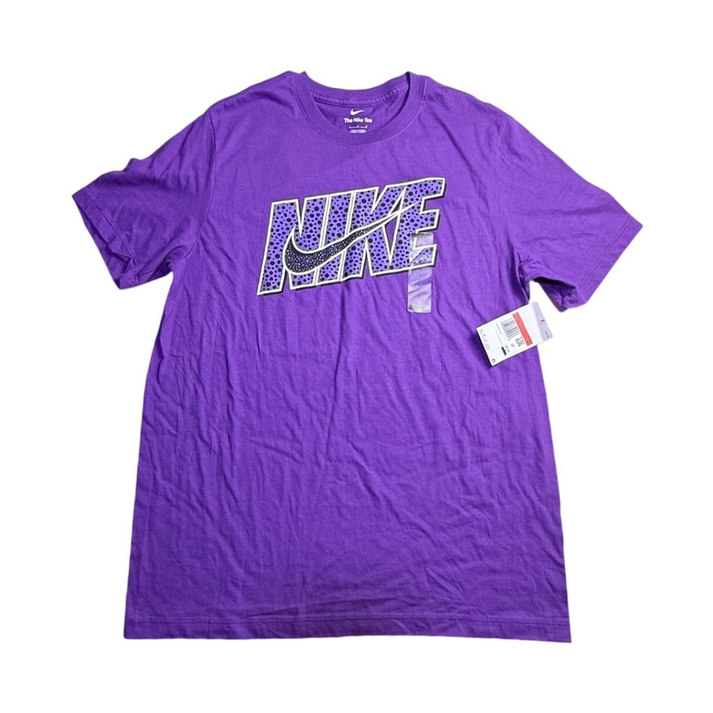Nike Mens Purple Safari Dot Logo Graphic T-Shirt FQ6883-599 Large NWT-2434